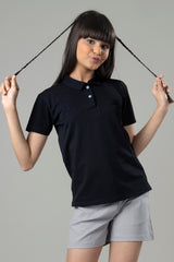 Exclusive Navy Blue Polo T-Shirt For Girls