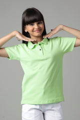 Exclusive Seafoam Green Polo T-Shirt For Girls