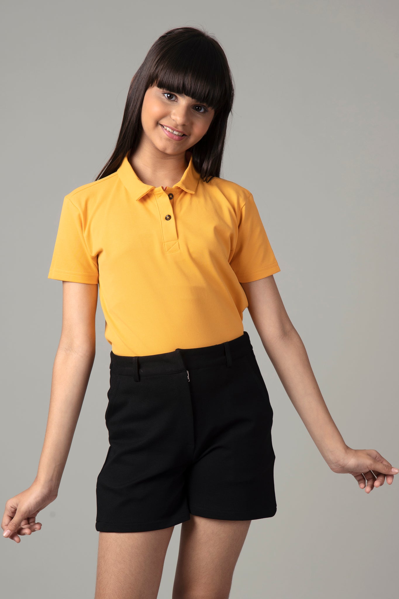 Exclusive Golden Yellow Polo T-Shirt For Girls