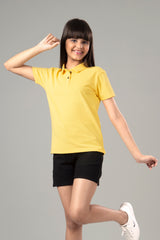 Exclusive Daffodil yellow Polo T-Shirt For Girls