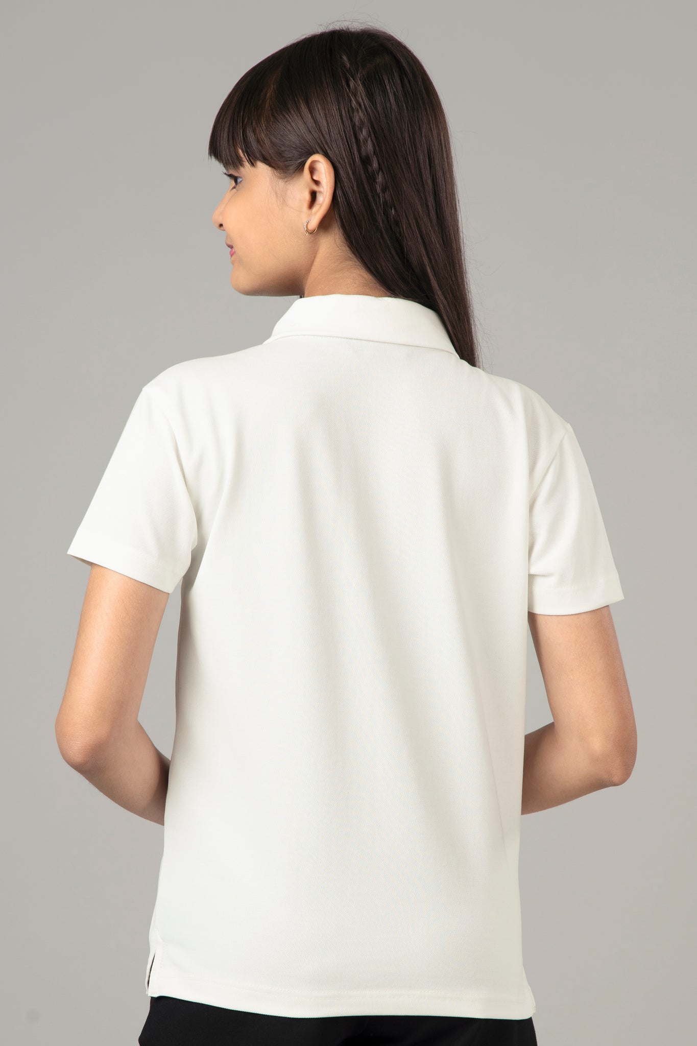 Exclusive White Polo T-Shirt For Girls