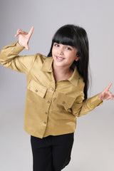 Stylish Plain Suede Shirt For Girls