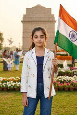 Proudly Indian ❤️ Embroidery Work Girls Jacket - Everyday Patriot