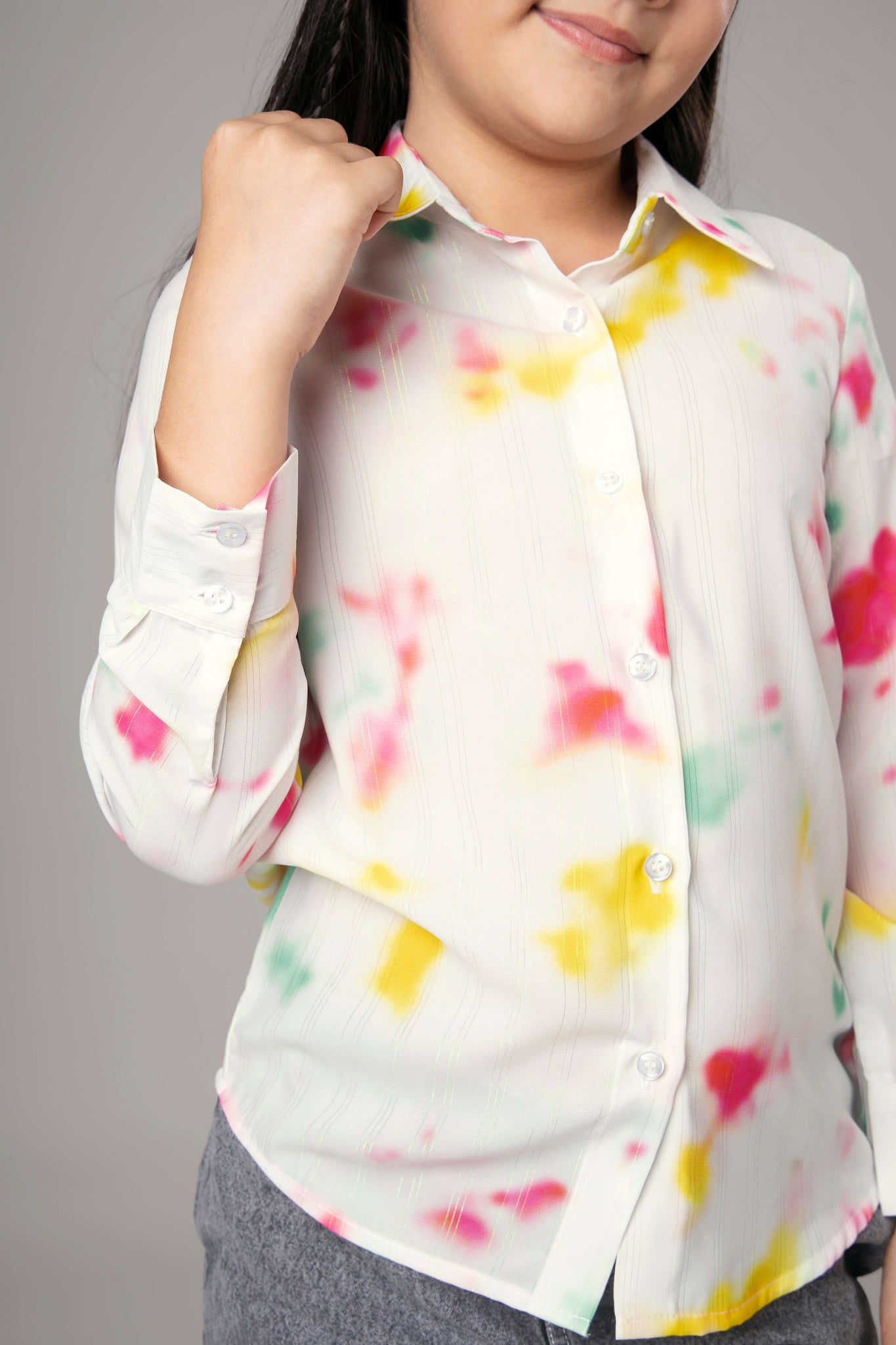 Tie And Dye Lurex Shirt For Girls