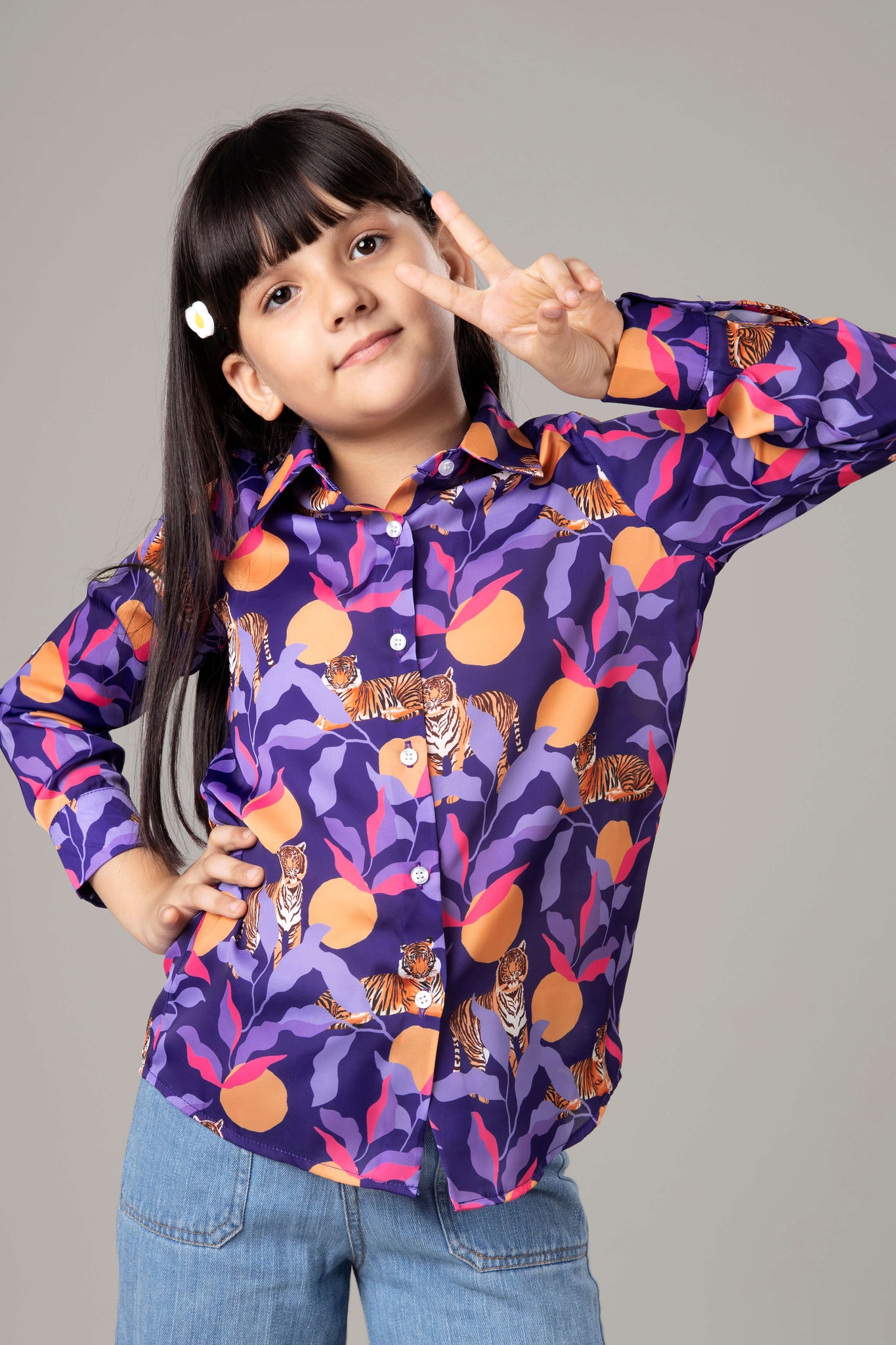 Exclusive Tiger Print Shirt For Girls