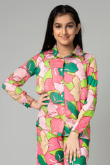 Seamless Leaf Shirt For Girls