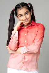 Trendy Red Ombre Shirt For Girls