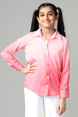 Trendy Pink Ombre Shirt For Girls