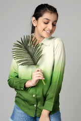 Classic Casual Ombre Shirt For Girls