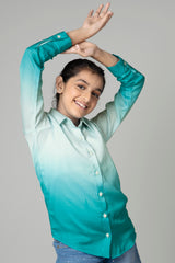 Vivid Ombre Shirt For Girls