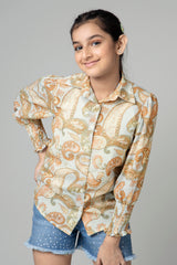 Vintage Paisley Trendy Sleeve Shirt For Girls