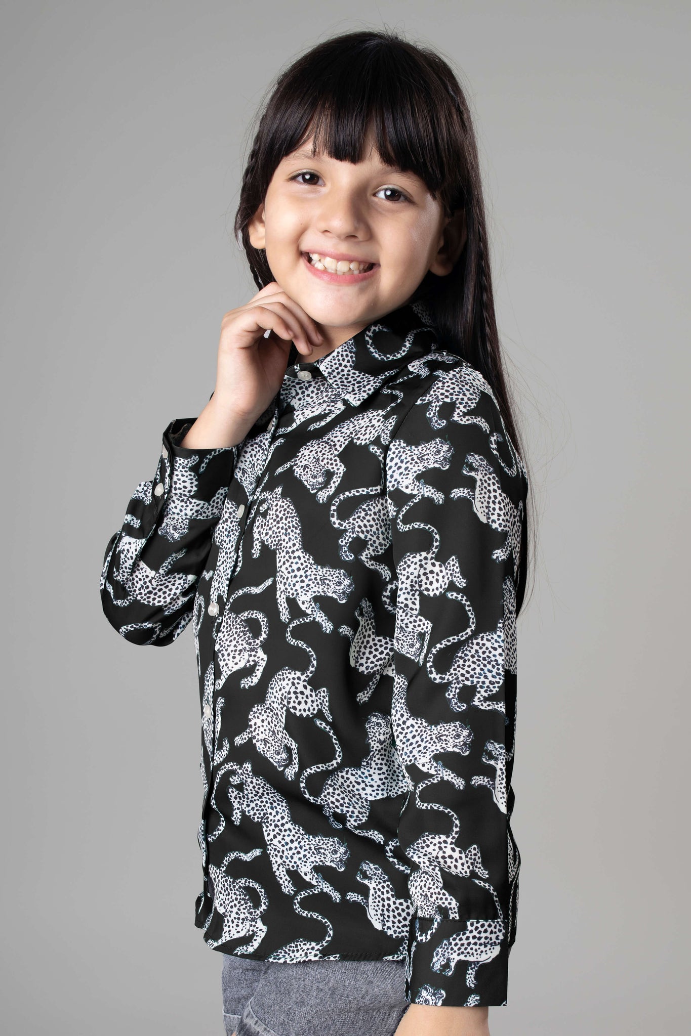 Leopard Print Shirt For Girls