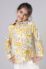 Attractive Yellow Paisley Shirt For Girls