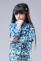 Seamless Royal Floral Velvet Shirt For Girls