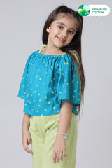 LilPicks Girls Polka Dots Strappy Cotton Top