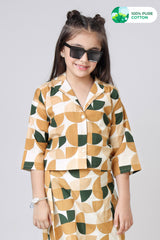 LilPicks Girls Geometric Collar Shirt