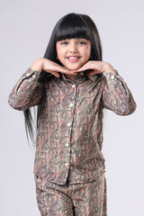 Seamless Paisley Printed Velvet Shirts For Girls