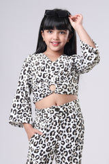 Animal Pattern Casual Top For Girls