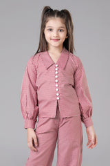 Vintage Button-Down Check Girls Shirt