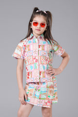 Candy Patchwork Printed Girls Shirt - Soft Aesthetic Drop