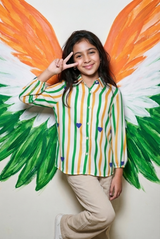 Threads of Freedom 🇮🇳🧵 Girls Tri-Color Shirt
