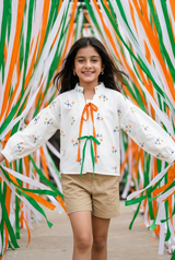 Proudly Indian  🇮🇳❤️ Embroidery Work Girls Top - Everyday Patriot