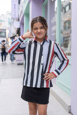 Baby Boss Style - Premium Statement Stripe Girls Shirt