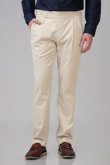 Exclusive Waist Adjustable Ivory Cream Formal Trouser For Men