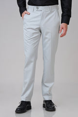 Men Grey Regular Fit Formal Trouser
