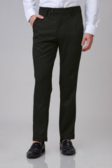 Men Black Reguler Fit Formal Trouser