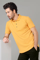 Exclusive Golden Yellow Polo T-Shirt For Men