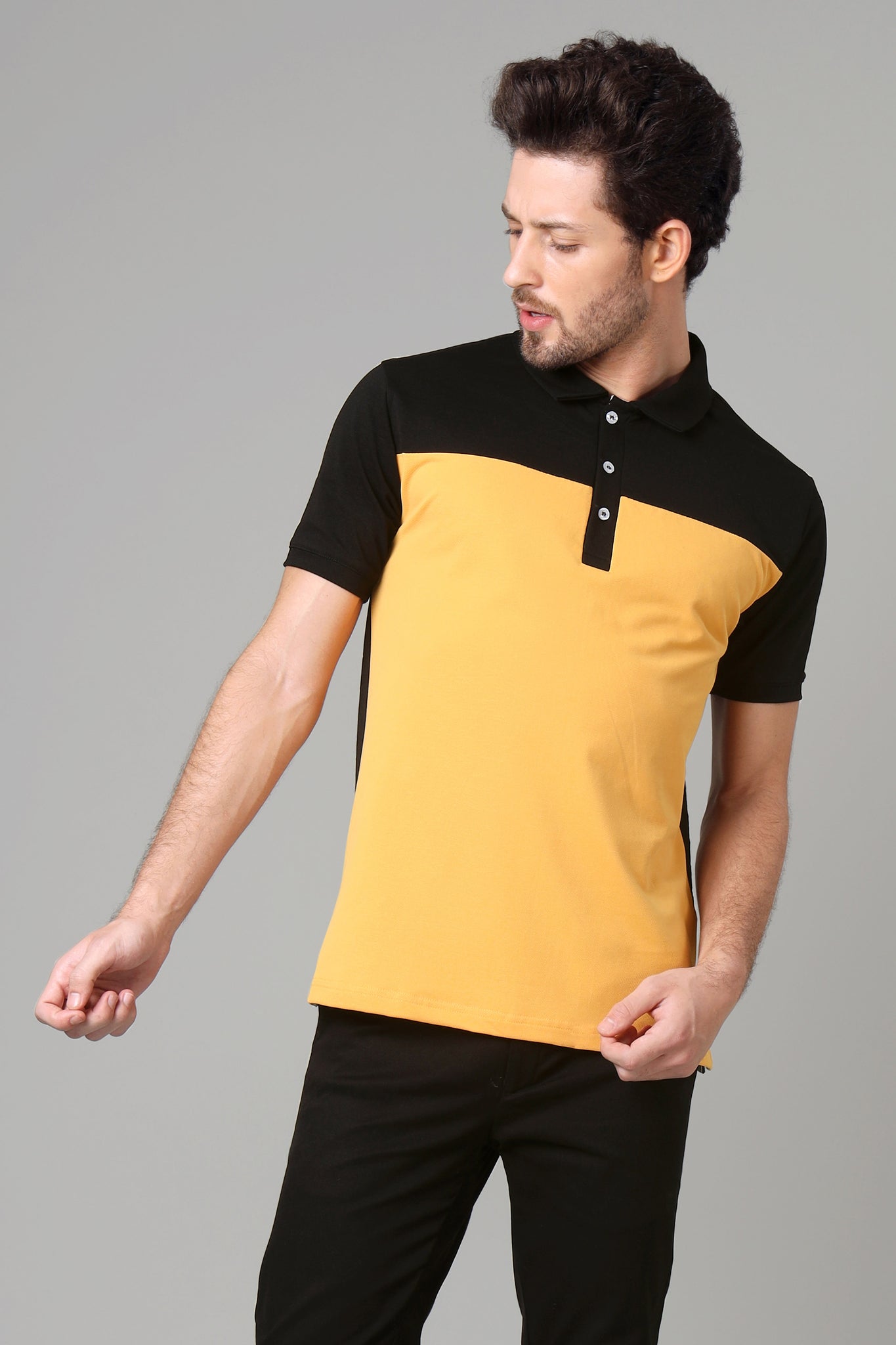 Exclusive Golden Yellow Smart Polo T-Shirt For Men