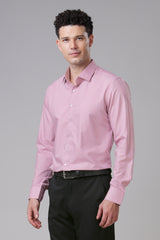 Pink Regular Fit Formal Shirts For Men