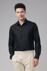 Black Regular Fit Formal Shirts For Men