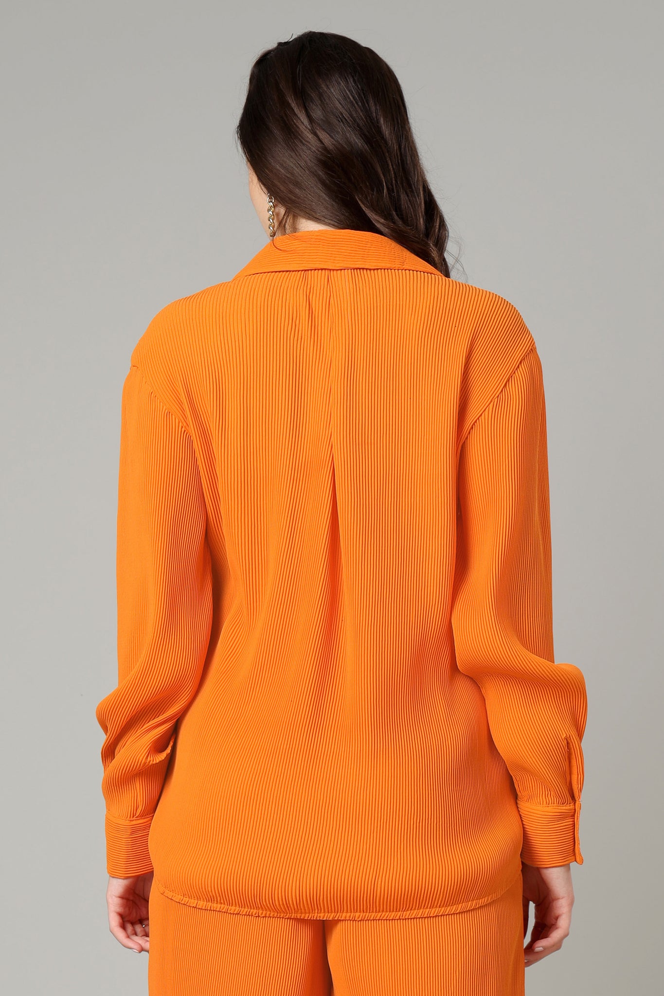 Exclusive Apricot Pleated Shirt For Women