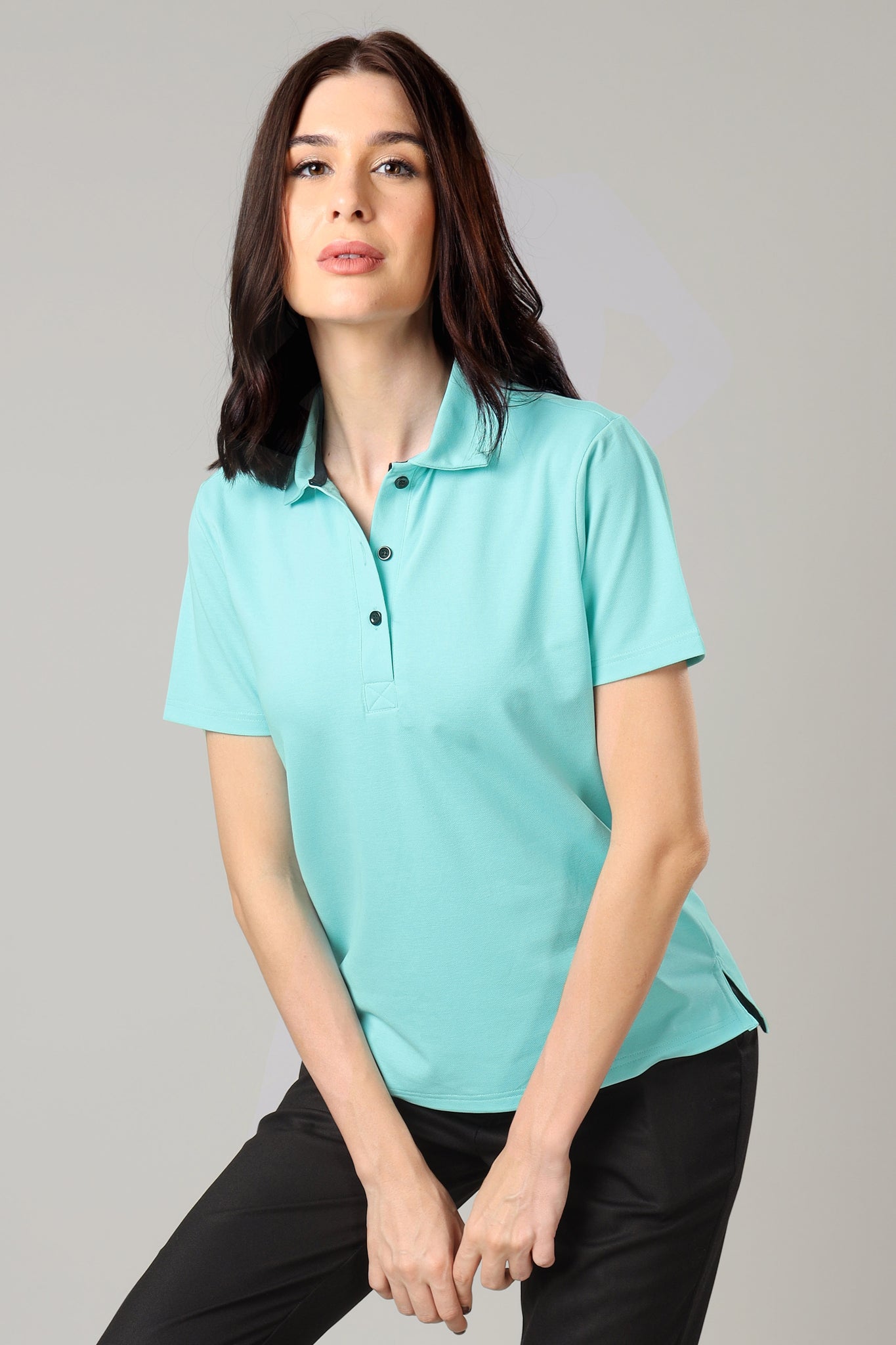 Exclusive Arctic Blue Polo T-Shirt For Women