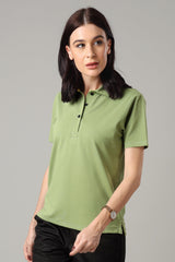 Exclusive Fern Green Polo T-Shirt For Women