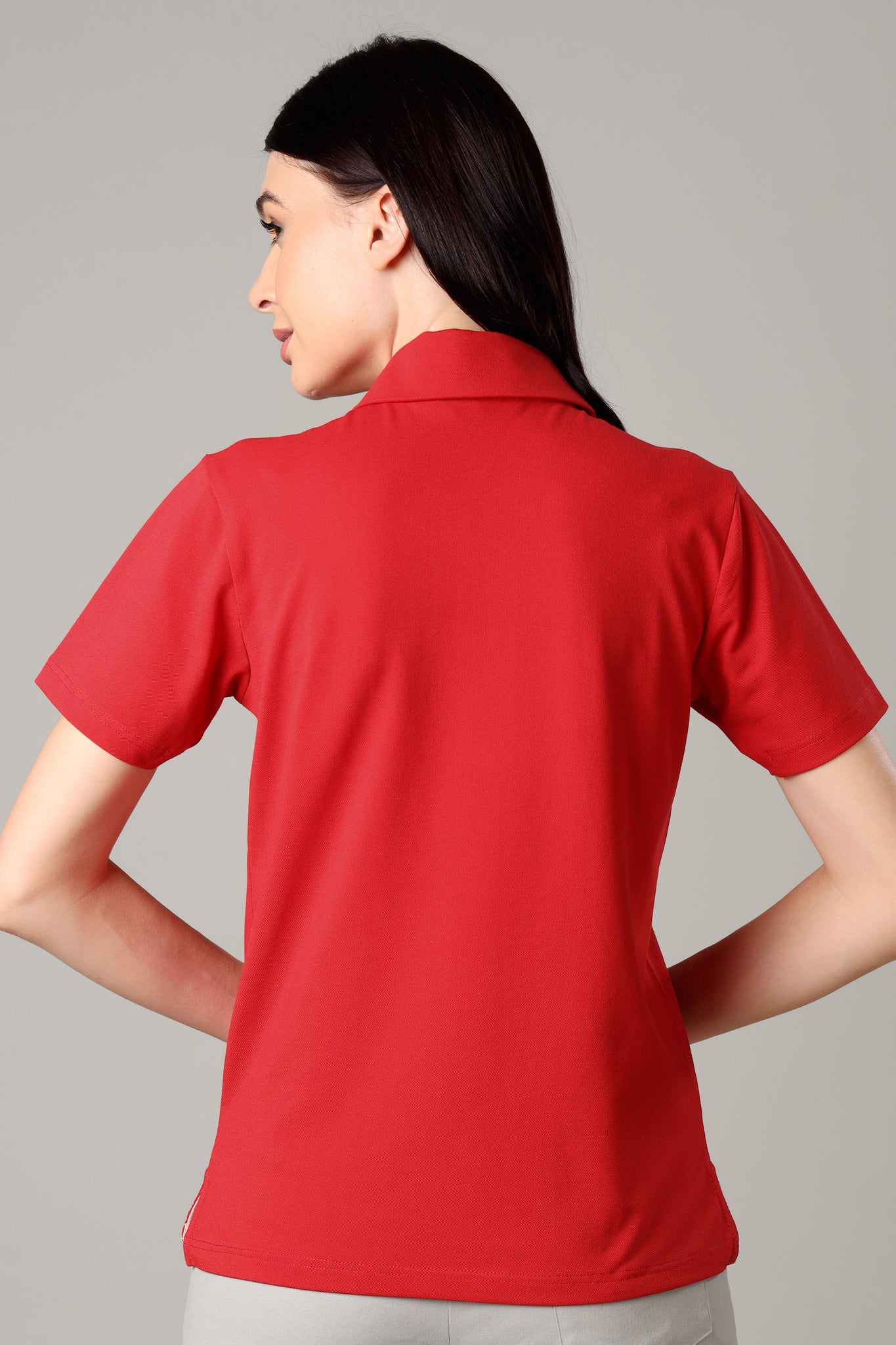 Exclusive Scarlet Red Polo T-Shirt For Women