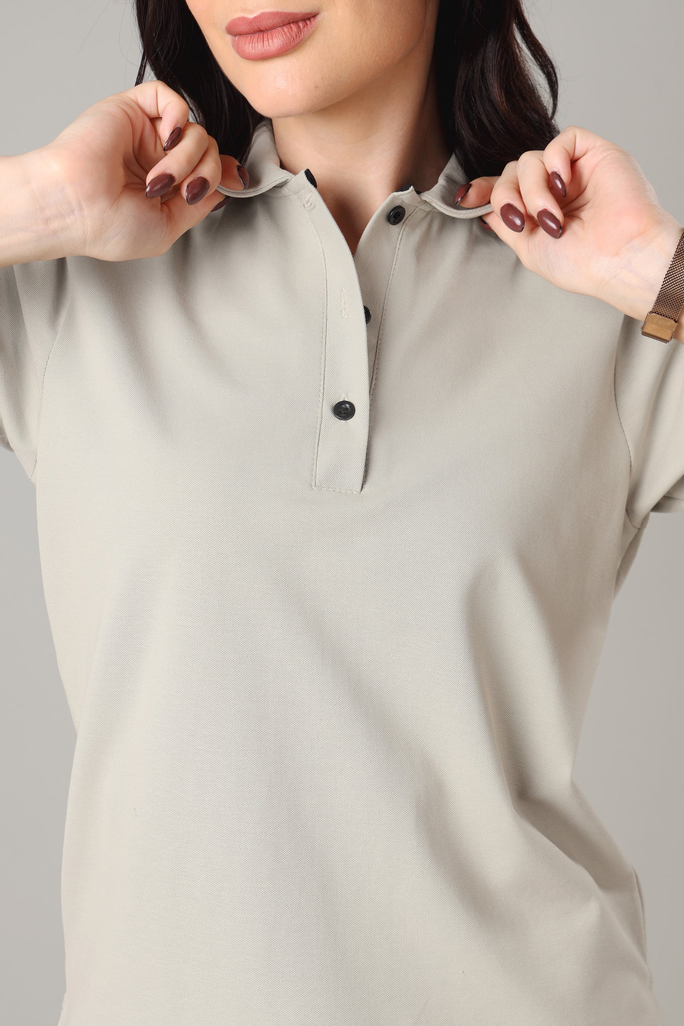 Exclusive Laurel Grey Polo T-Shirt For Women