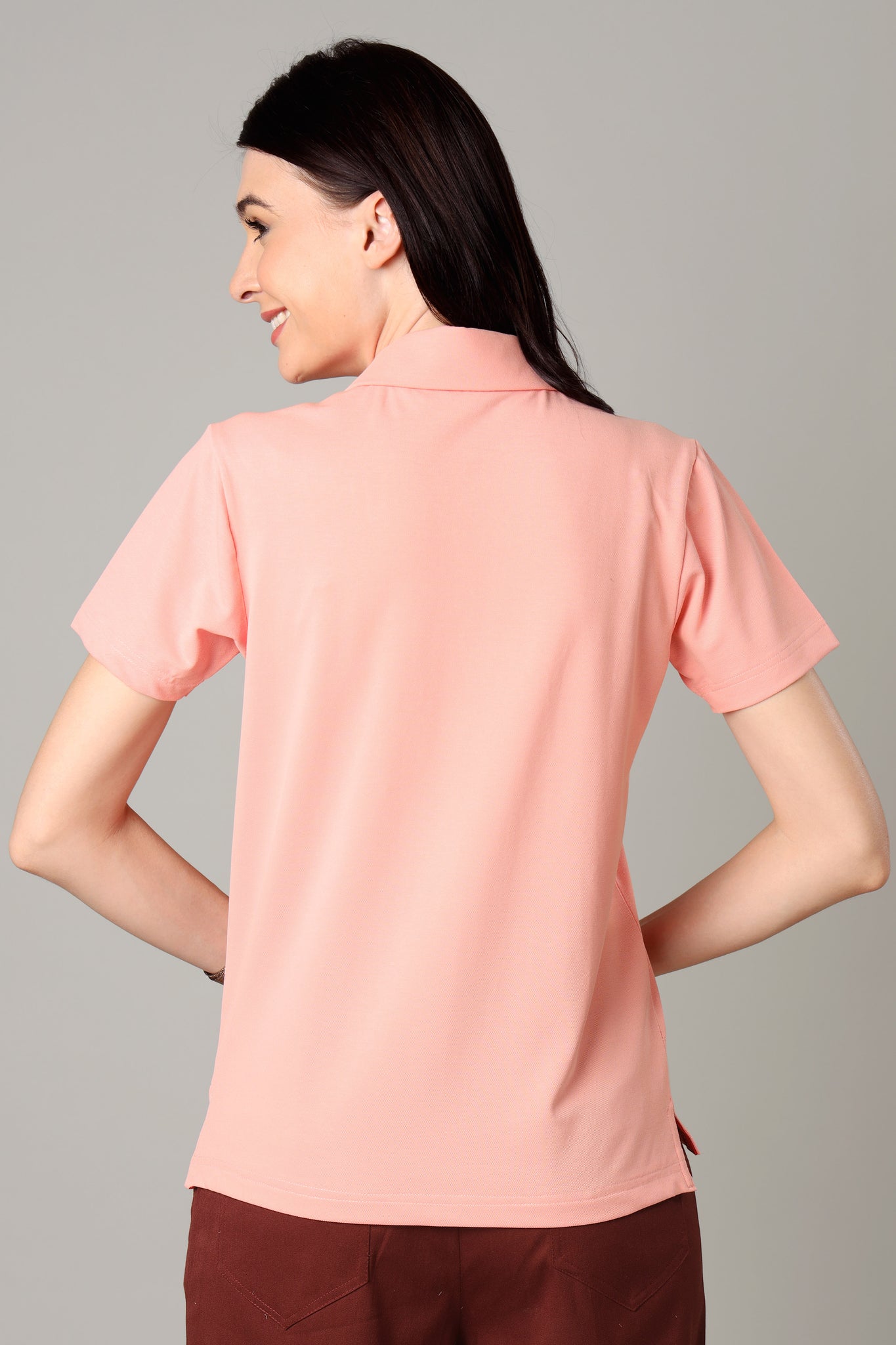 Exclusive Rose Pink Polo T-Shirt For Women