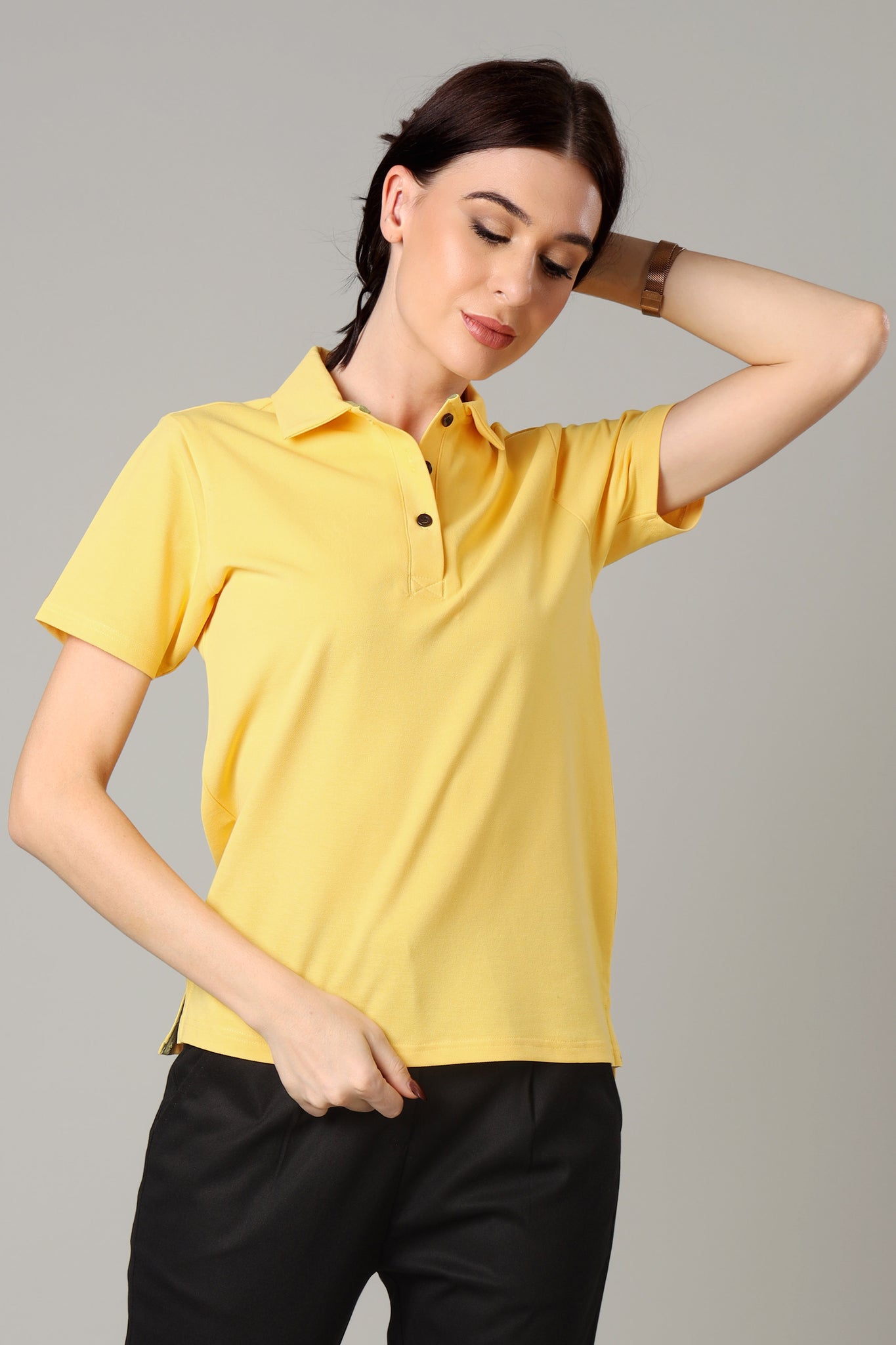 Exclusive Daffodil yellow Polo T-Shirt For Women