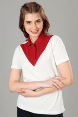 Exclusive White Polo T-Shirt For Women