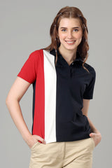 Exclusive Navy Blue Polo T-Shirt For Women