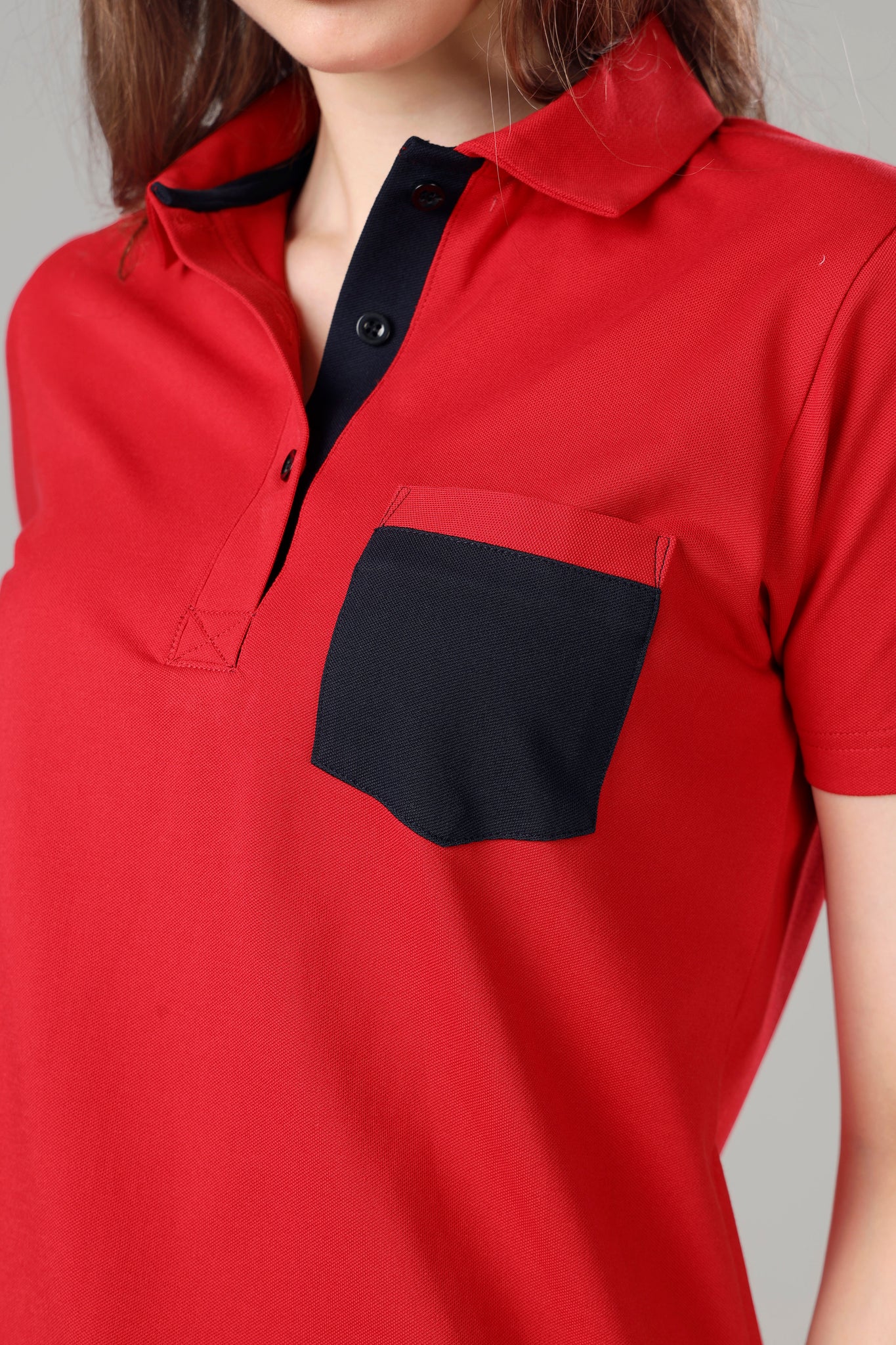Exclusive Scarlet Red Polo T-Shirt For Women