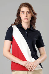 Exclusive Navy Blue Polo T-Shirt For Women