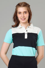 Exclusive Arctic Blue Polo T-Shirt For Women
