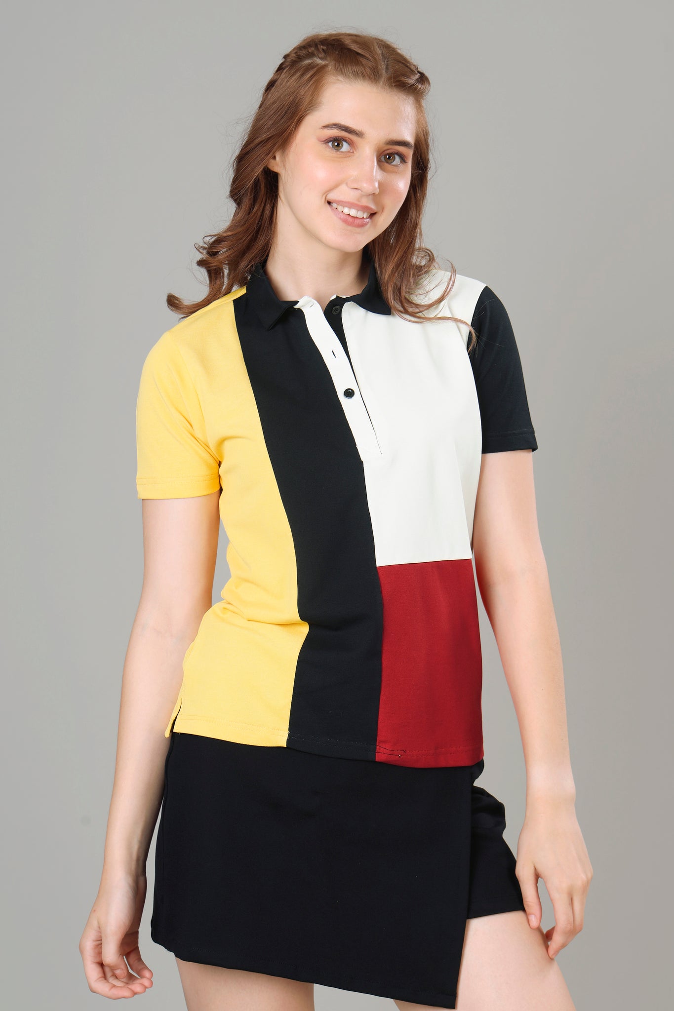 Exclusive Yellow Polo T-Shirt For Women