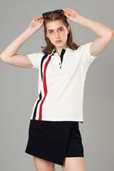Exclusive White Polo T-Shirt For Women