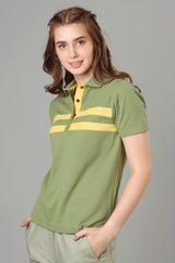 Exclusive Fern Green Polo T-Shirt For Women