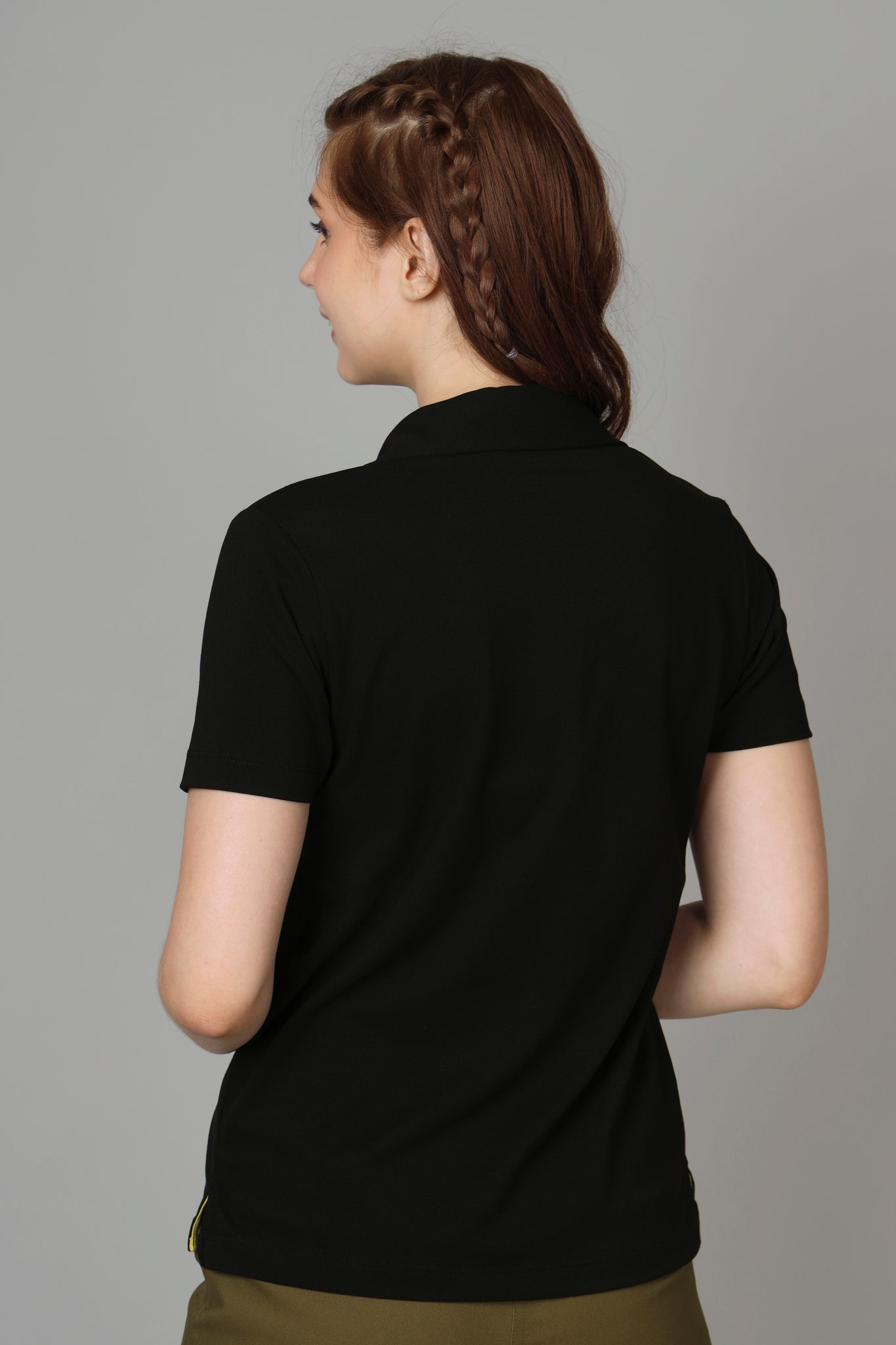 Exclusive Black Polo T-Shirt For Women